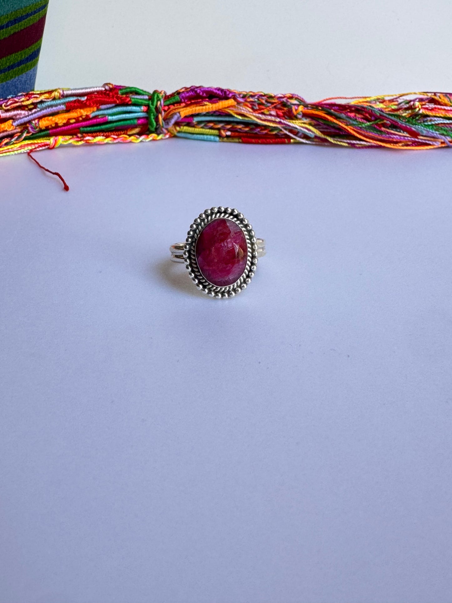 Anello argento 925 radice di rubino misura 23/24 M2