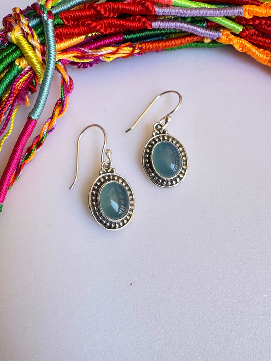 925 Silber Chalcedon Ohrringe R12