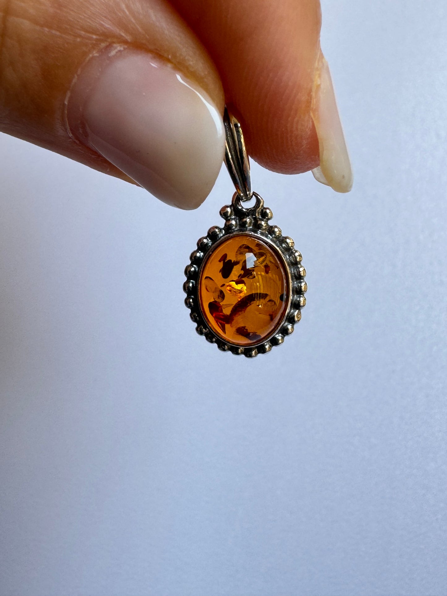 C21 amber 925 silver pendant