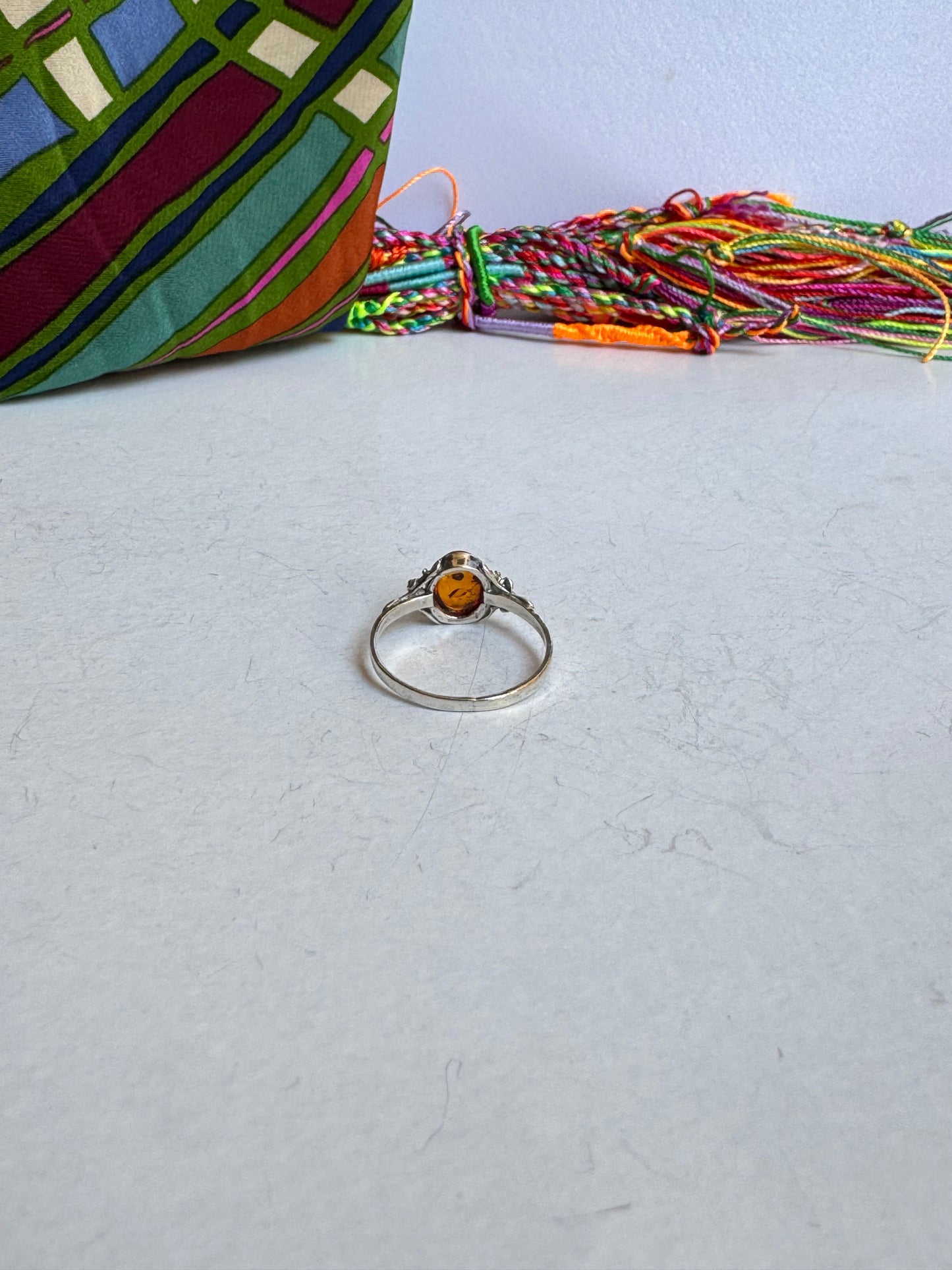 Anello argento 925 ambra misura 17 - 32AMB