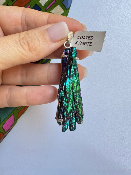 Ciondolo argento 925 kyanite arcobaleno 26K