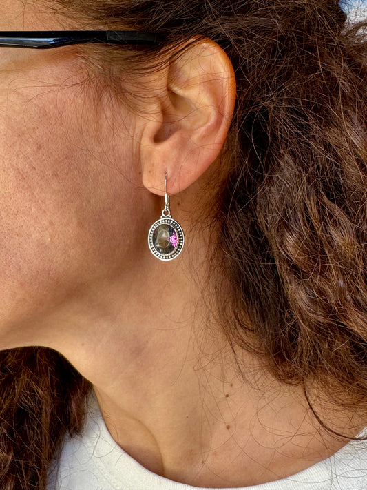 Orecchini argento 925 mystic stone D37