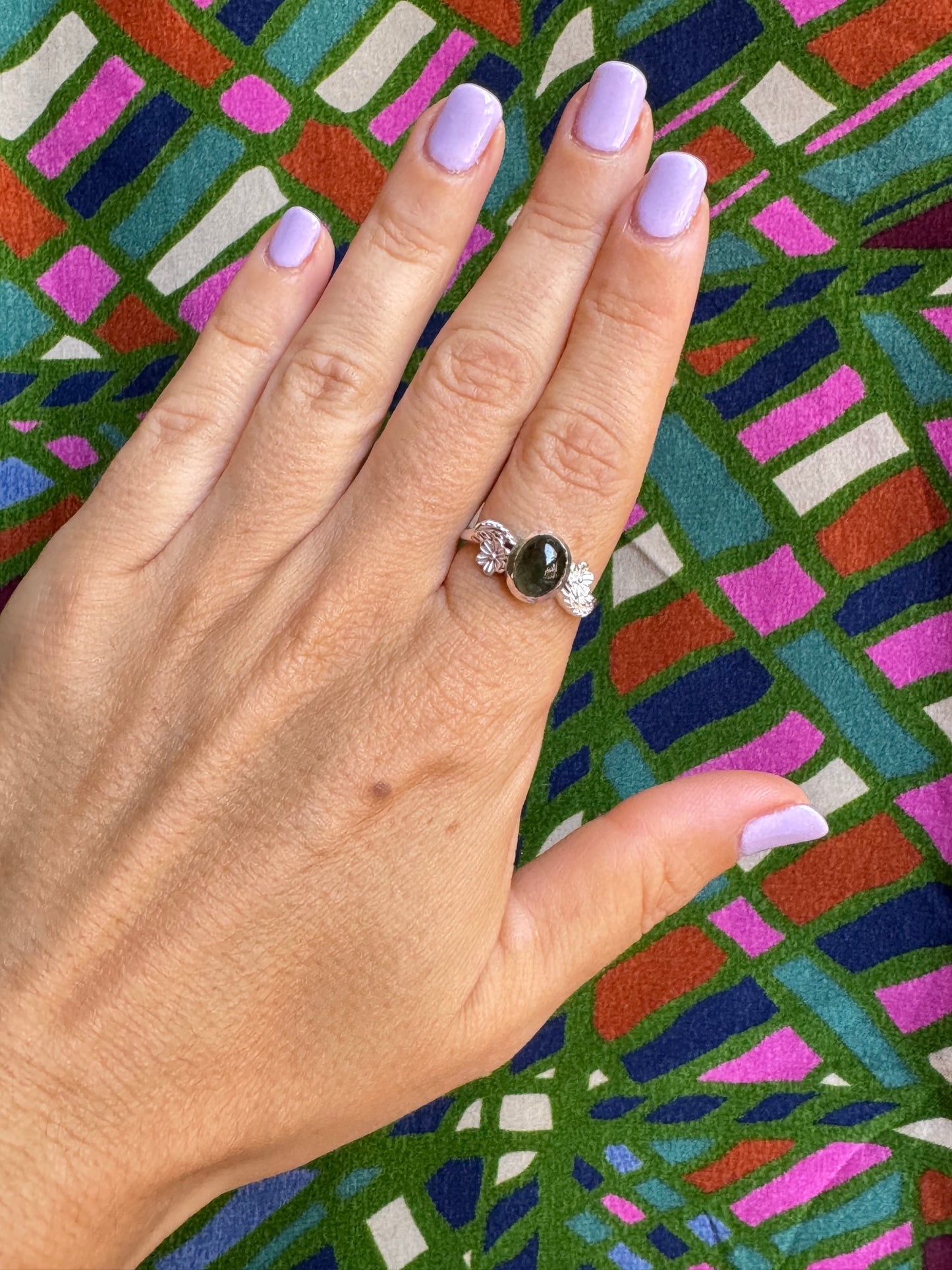 925 Silber Turmalin Ring Größe 19 - TA21