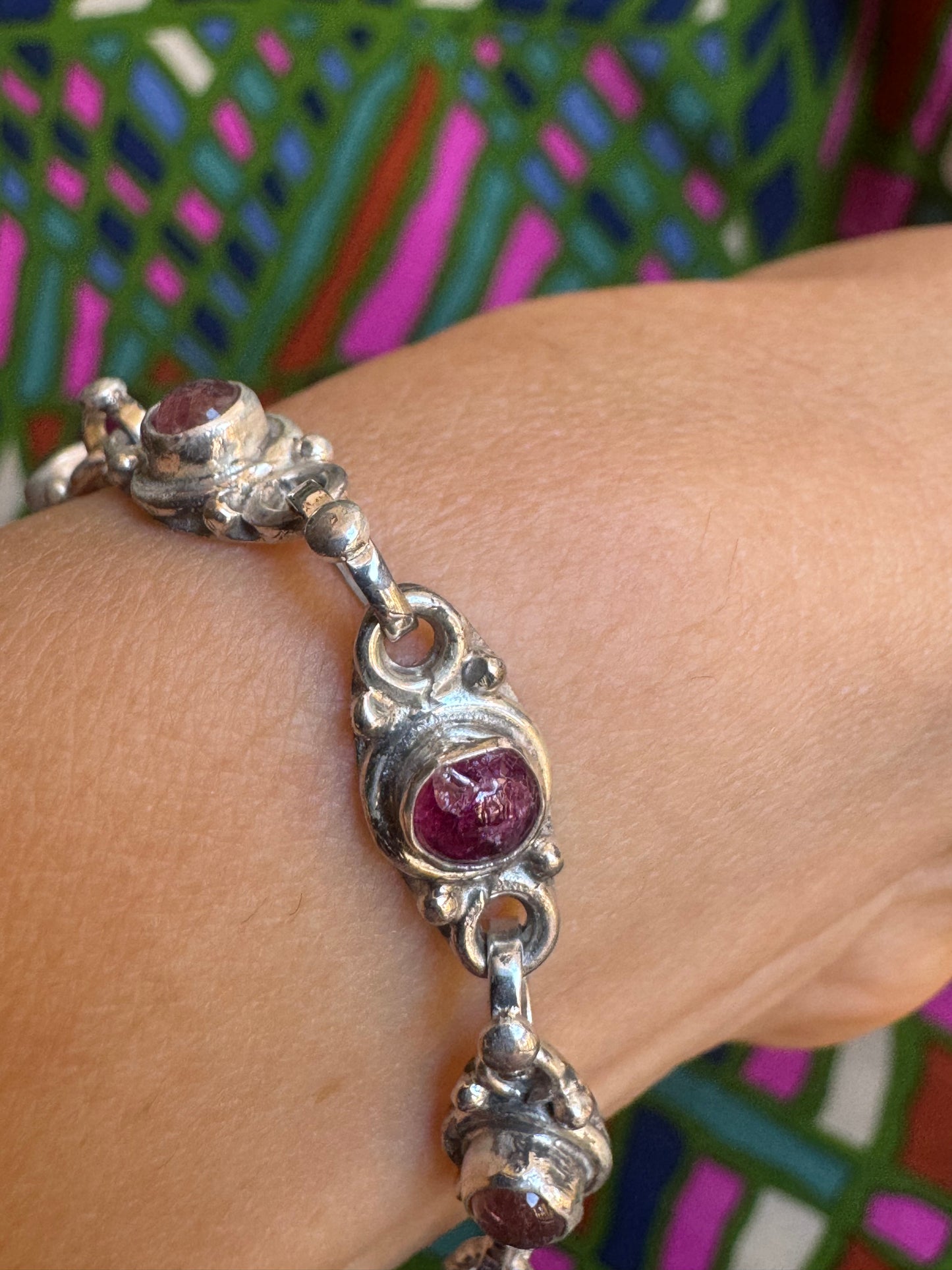 925 Silber Turmalin Armband B59