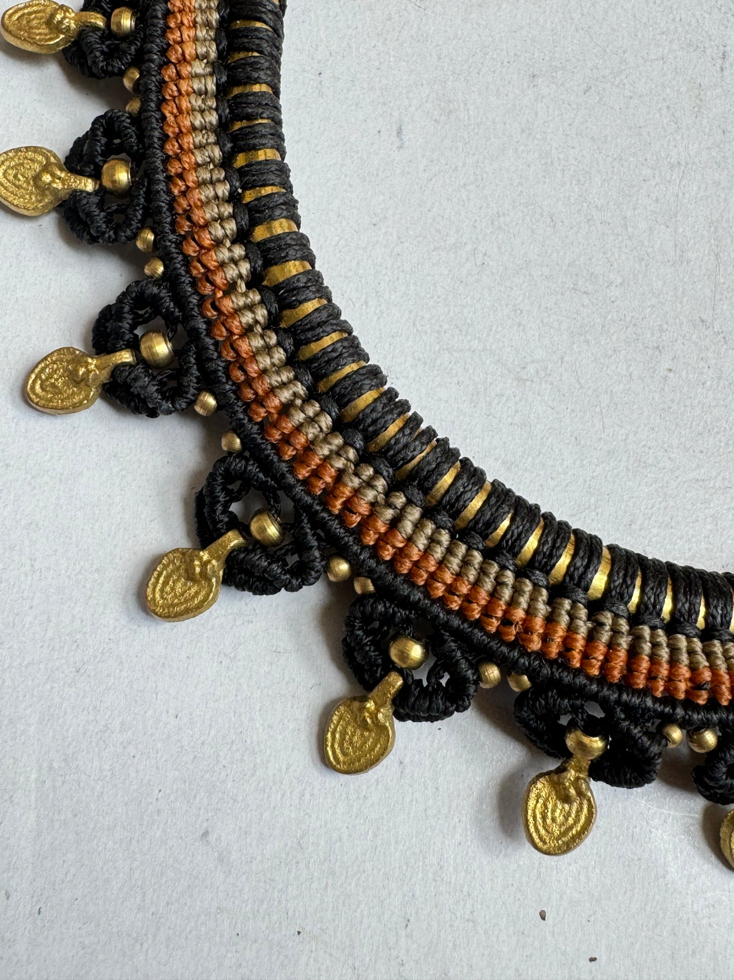 Golden macramé collar