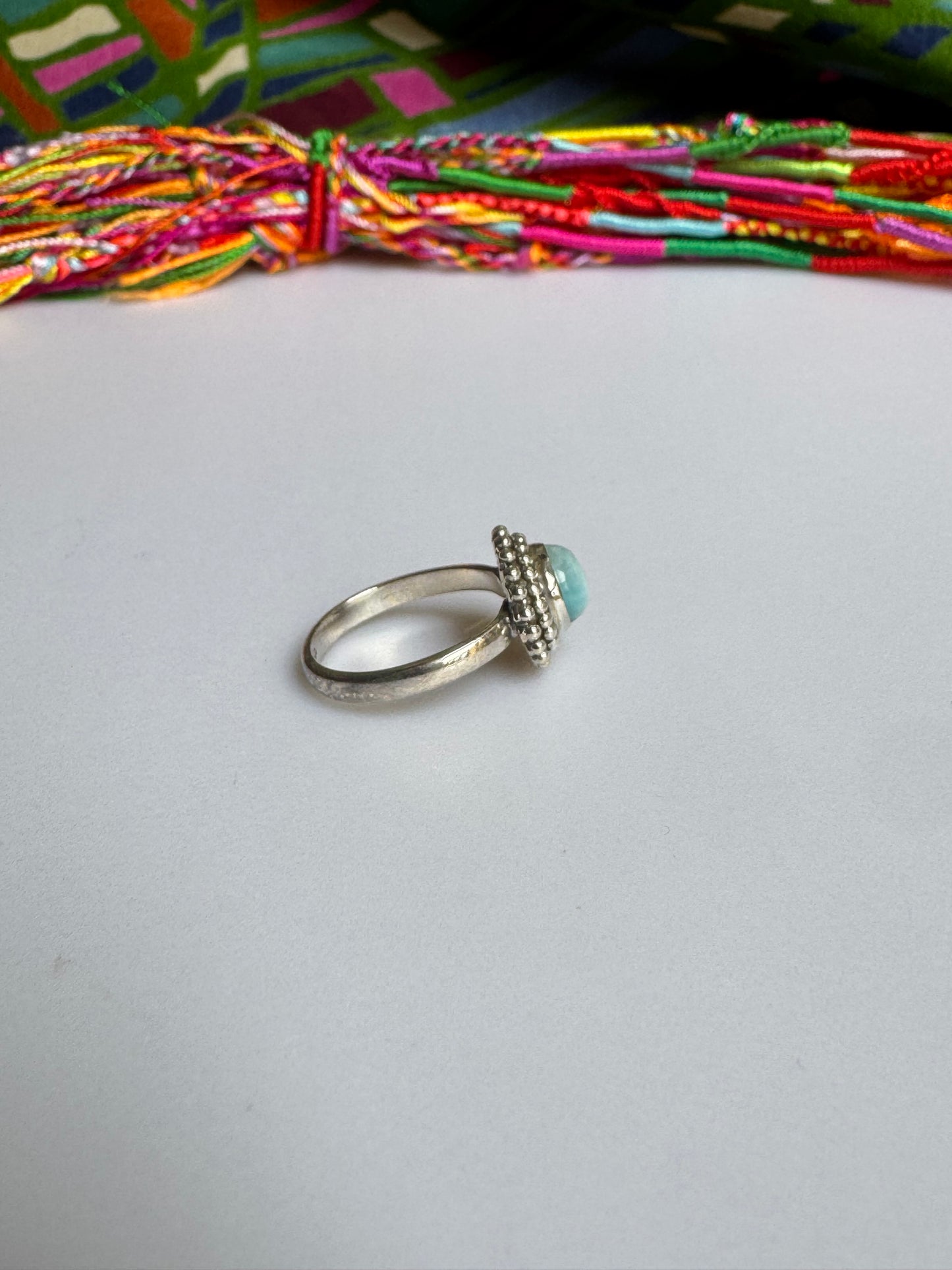 925 silver larimar ring size 10/11 2L