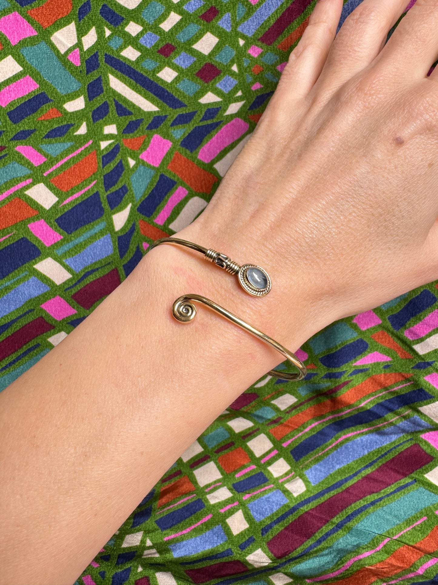 Lilac gold boho bracelet