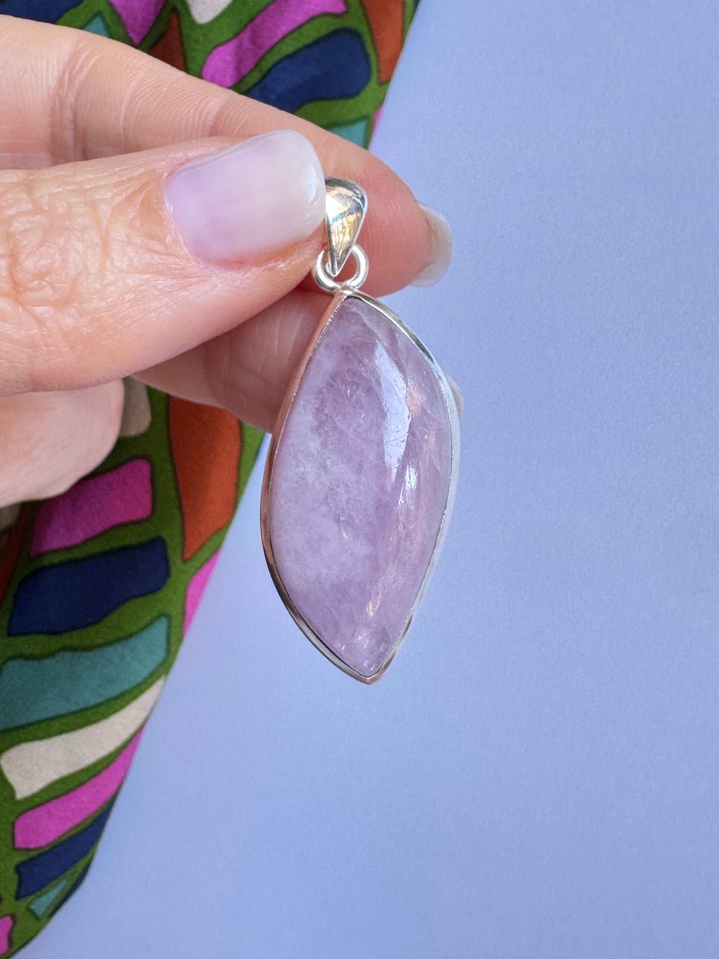 Ciondolo pendente argento 925 kunzite 10K