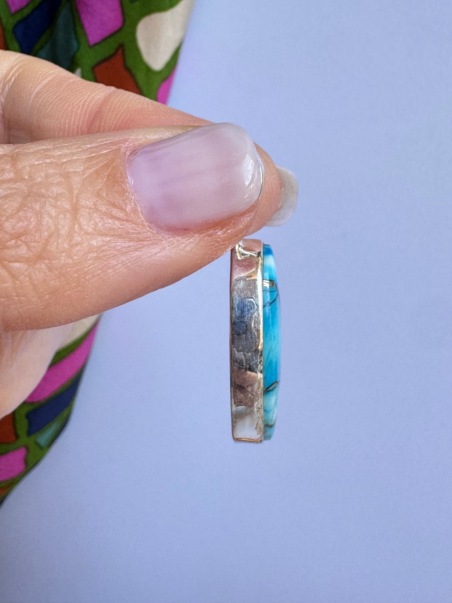 Ciondolo pendente argento 925 copper turquoise 6K
