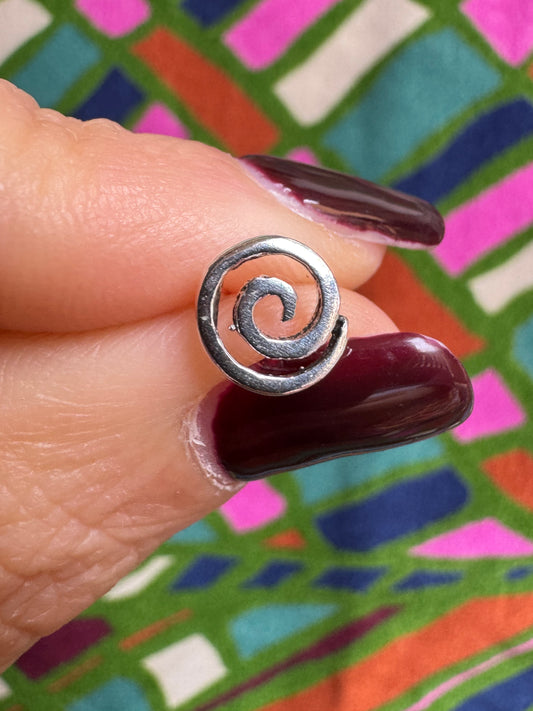 Orecchino singolo lobo argento 925 spirale