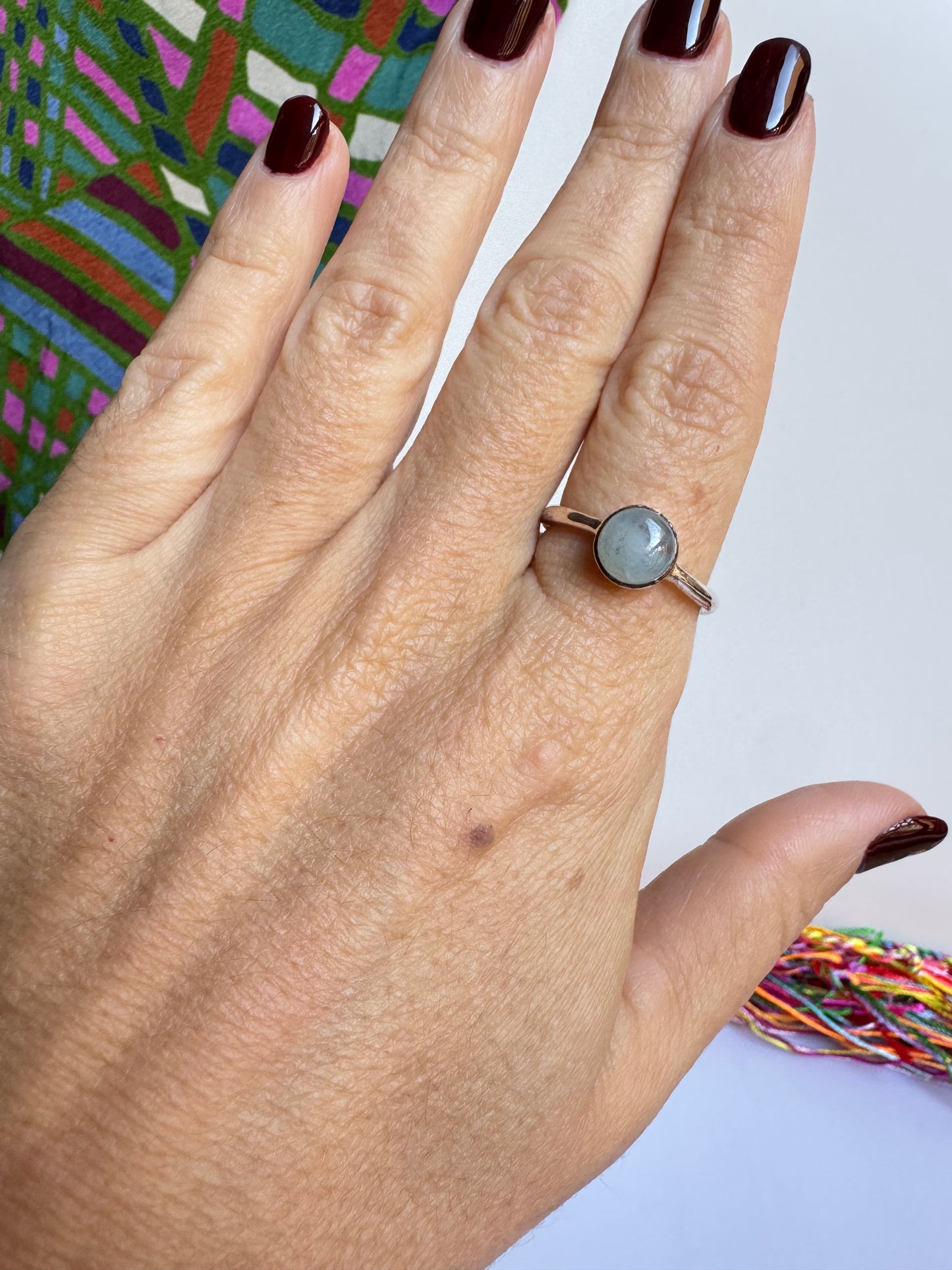 Anello argento 925 acquamarina misura 19/20 - 9AQ