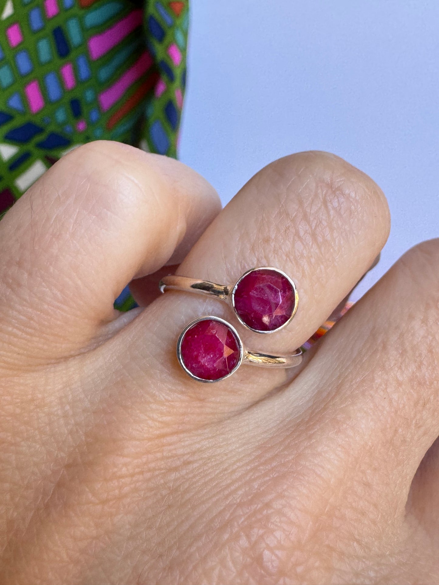 Anello argento 925 radice di rubino regolabile da misura 12 - RR2