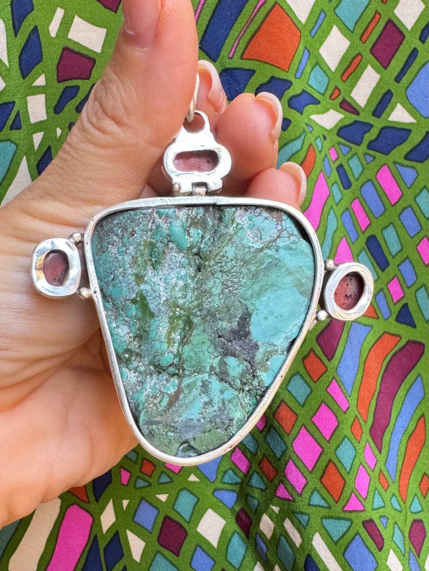925 silver turquoise pendant F14