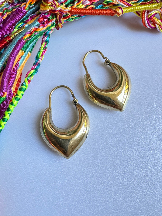 Boho golden stud earrings