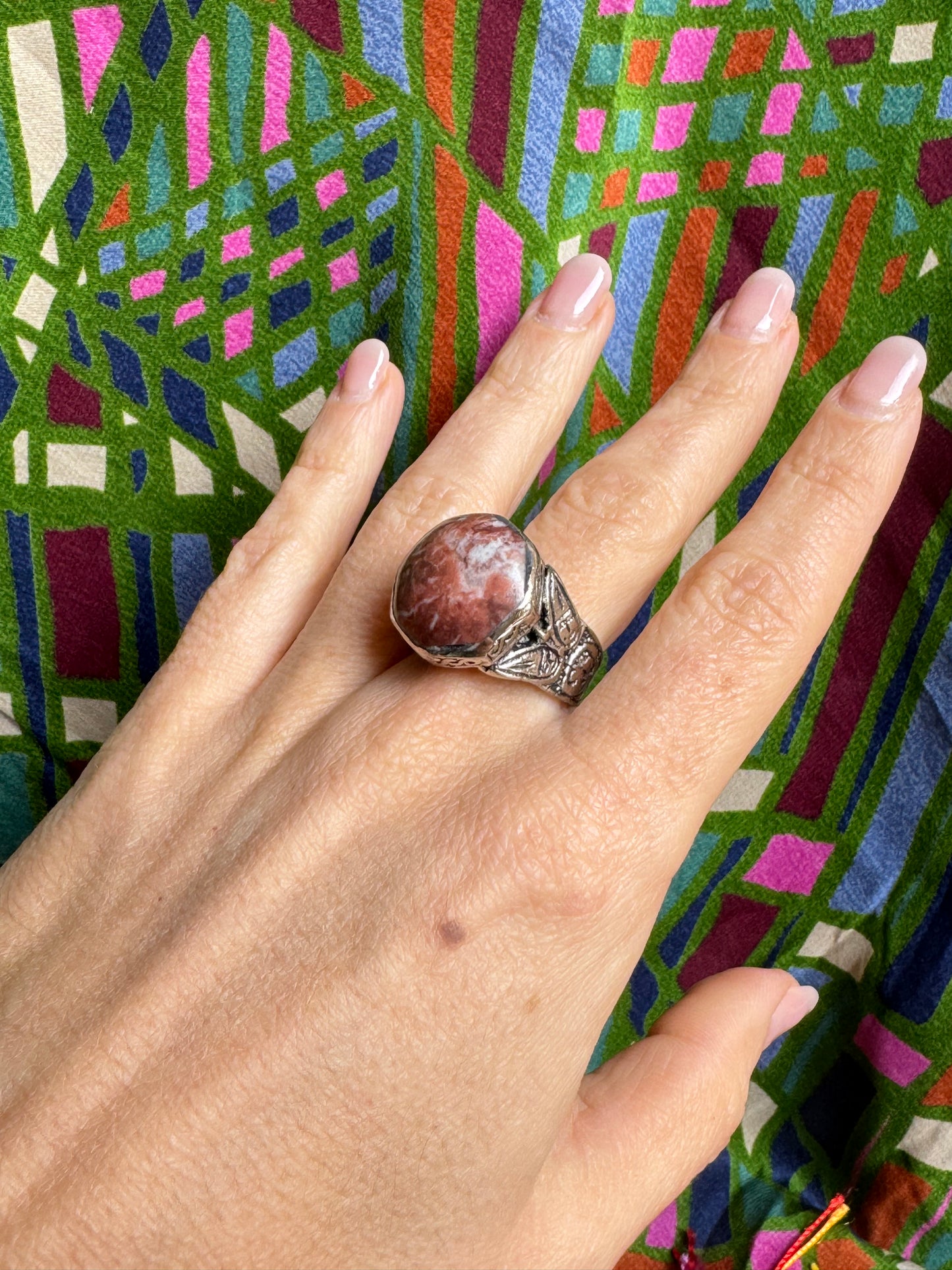 Antique vintage hard stone ring