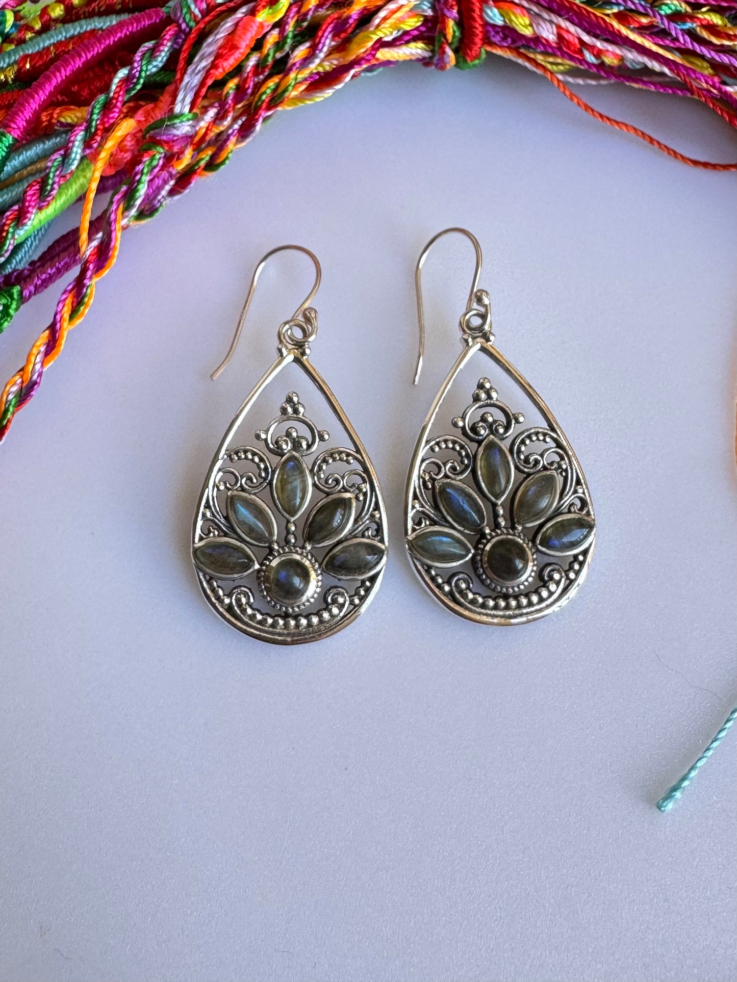 925 silver labradorite earrings D25