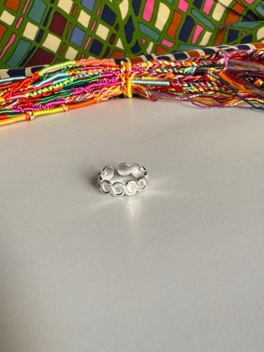 Anello argento 925 falange o piede regolabile fascia infinito 9