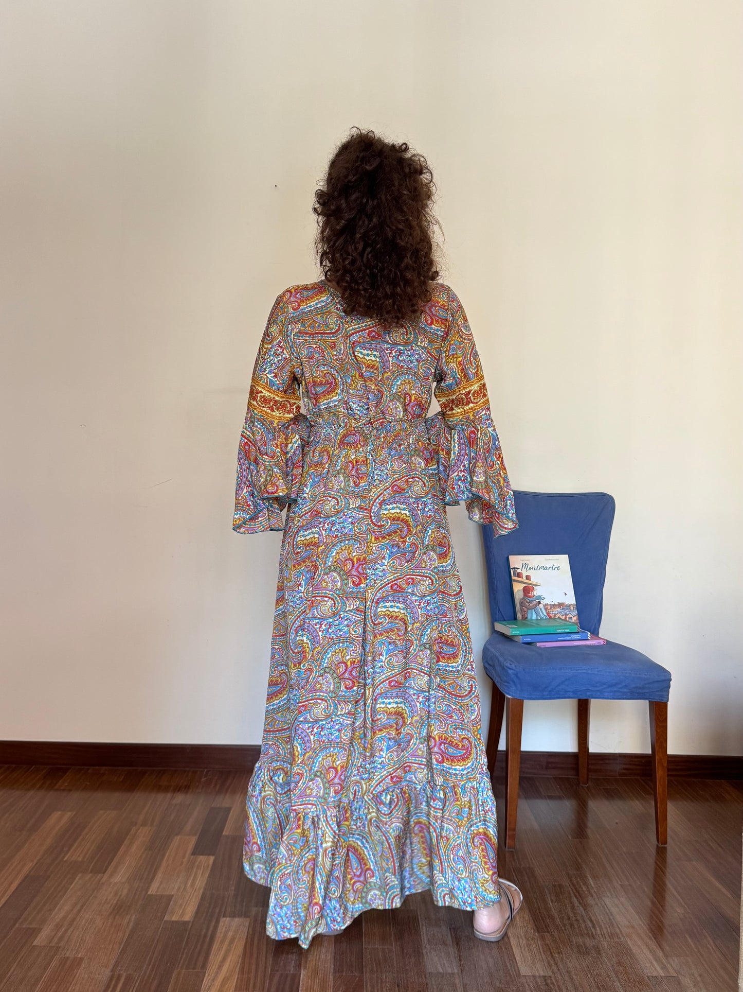 Long dress with 3/4 sleeves Size L A174