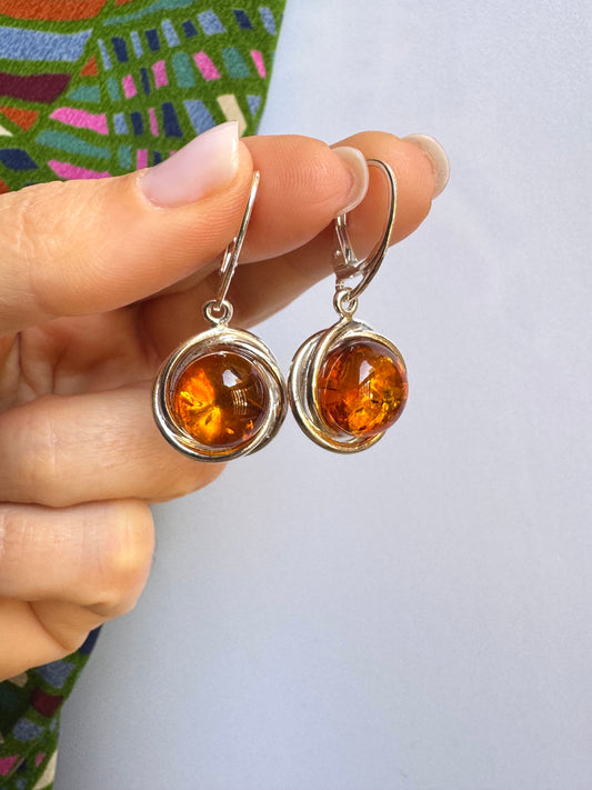 Orecchini argento925 ambra 22AM
