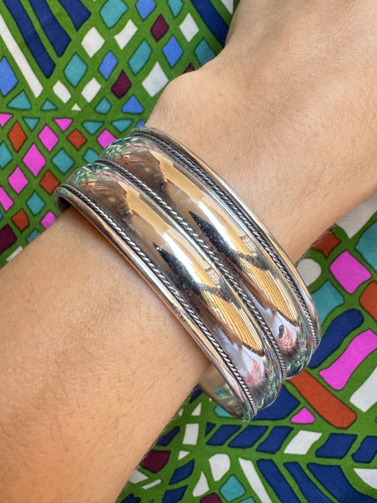 Silver bangle bracelet