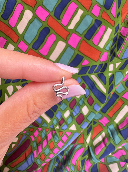 925 silver single lobe snake earring