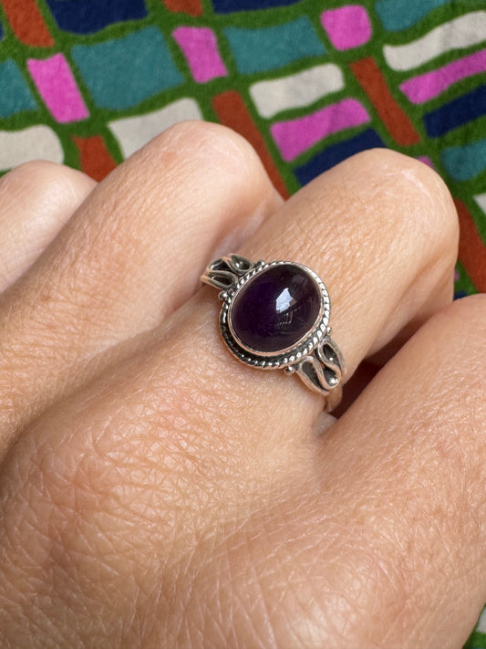 925 silver amethyst ring size 17/18 - 10A