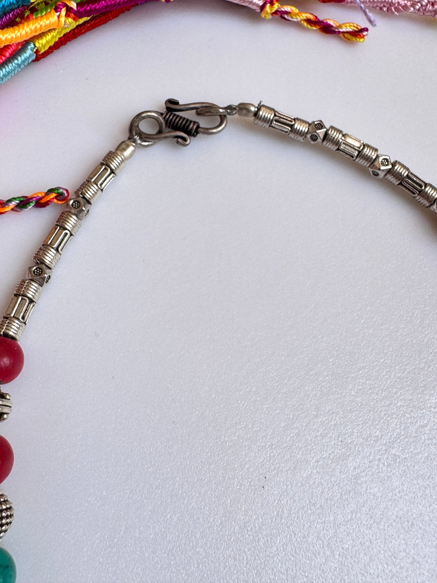 Collana nepalese metallo pietre vintage anni 70