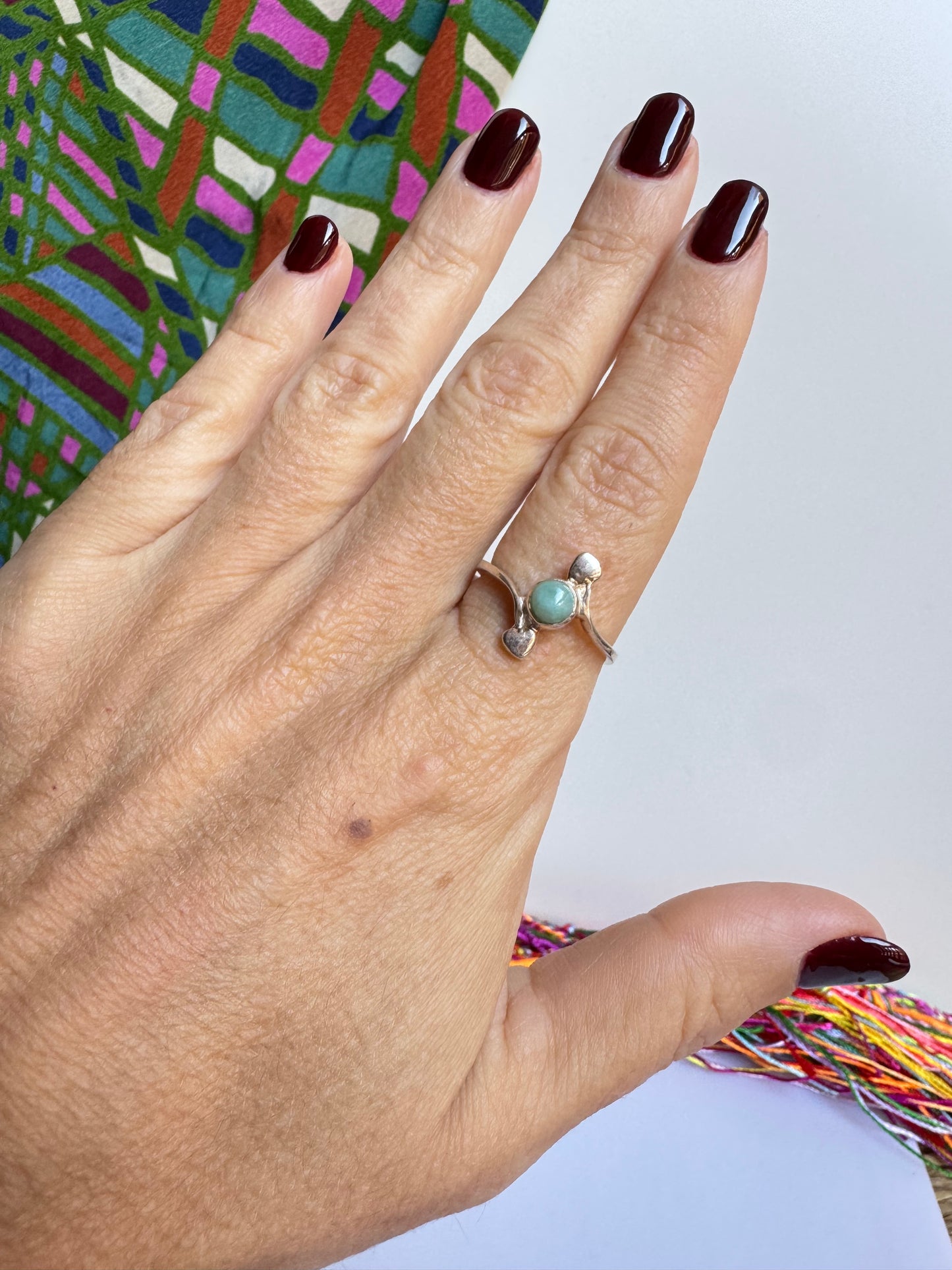 Anello argento 925 amazzonite misura 20 - 1AMA