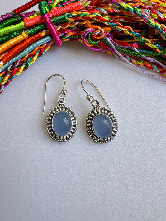 925 chalcedony silver earrings