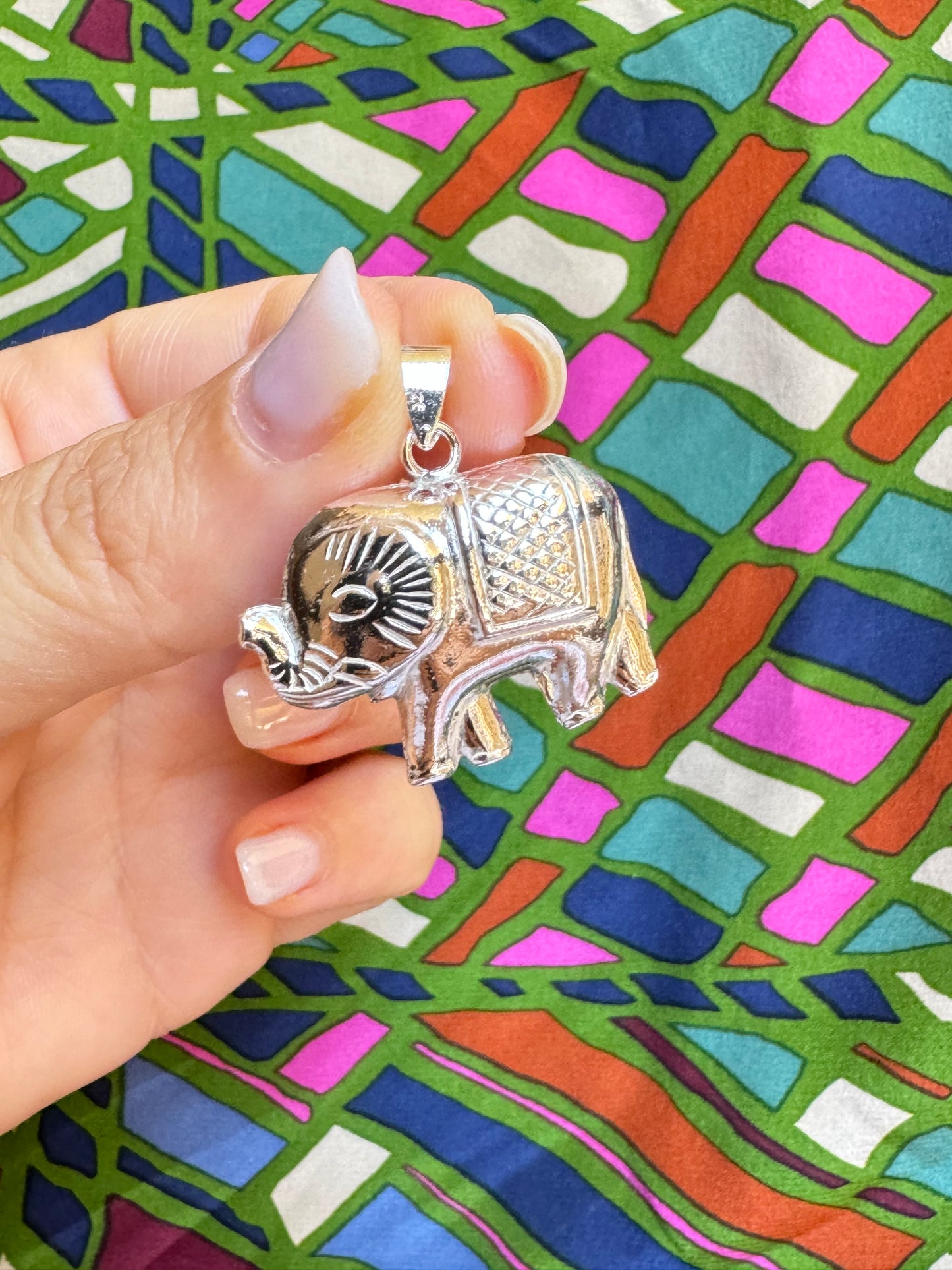 925 silver elephant pendant C7