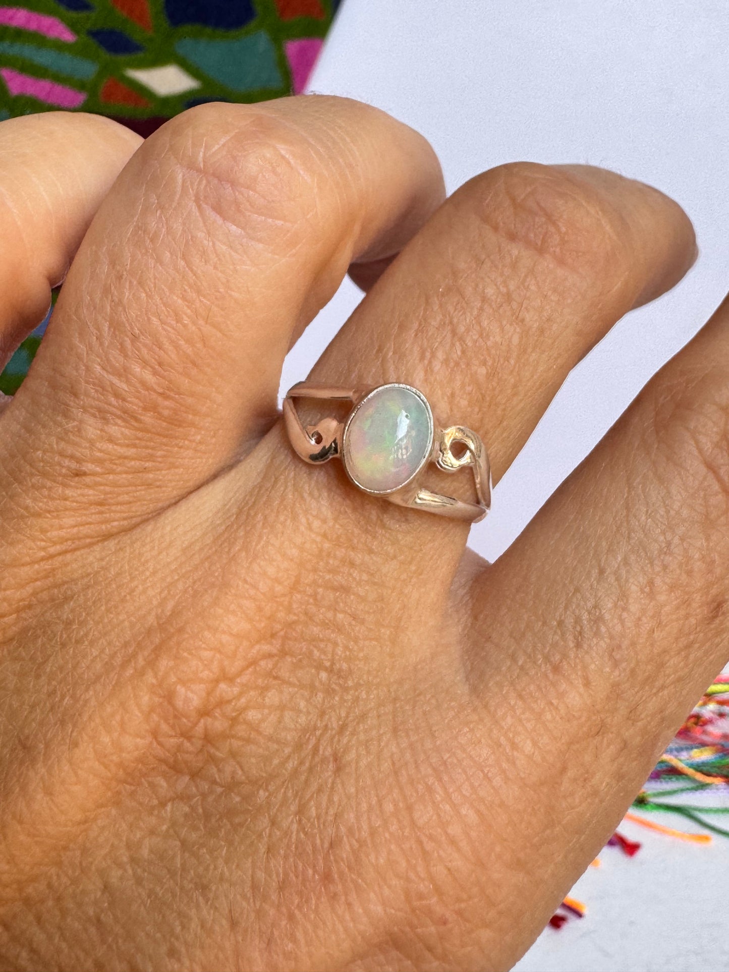 Anello argento 925 opale misura 16 6OP