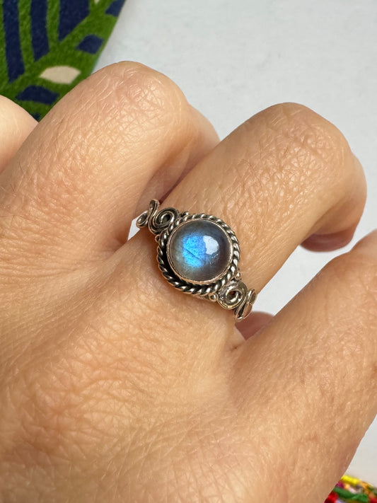 Anello argento 925 labradorite misura 16 - 44SZ