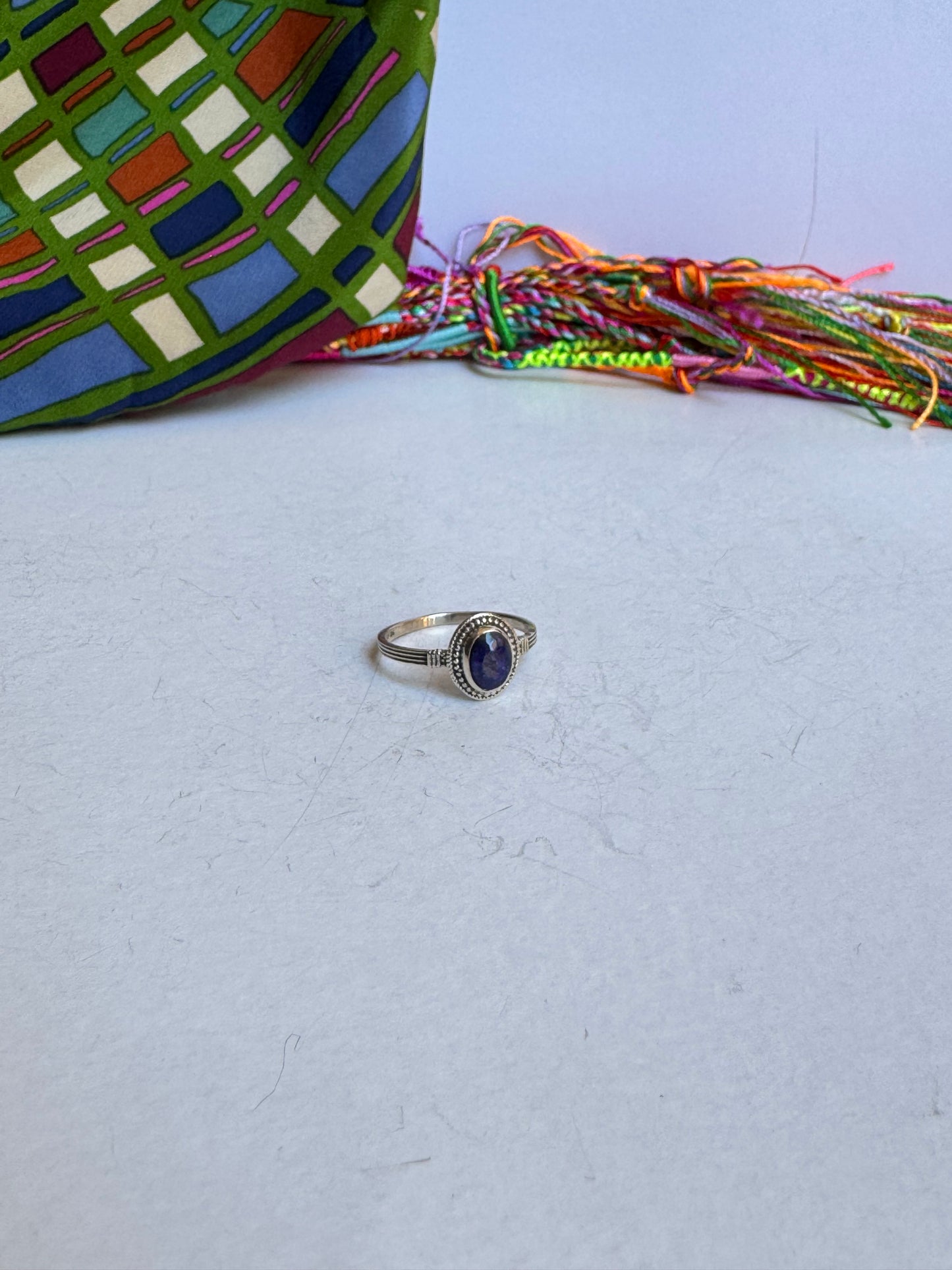 Anello argento925 lapislazzuli misura 16/17 - LP6
