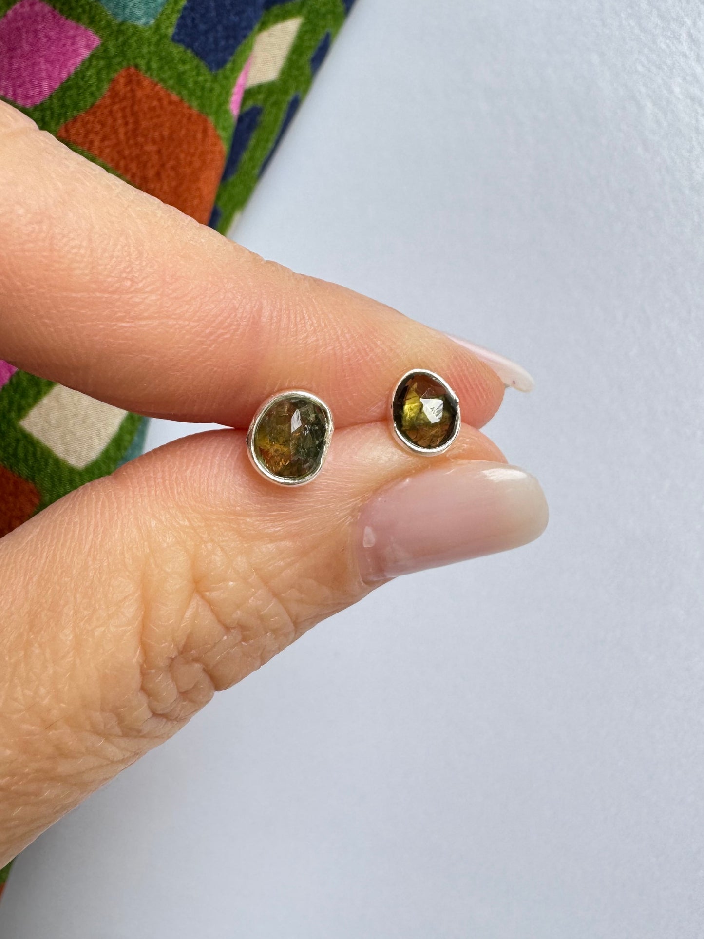 Orecchini mini lobo argento 925 tormalina 3TO