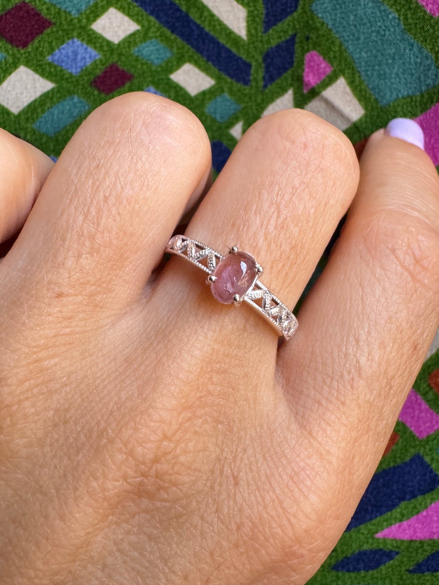 925 Silber Turmalin Ring Größe 19/20 - TA23