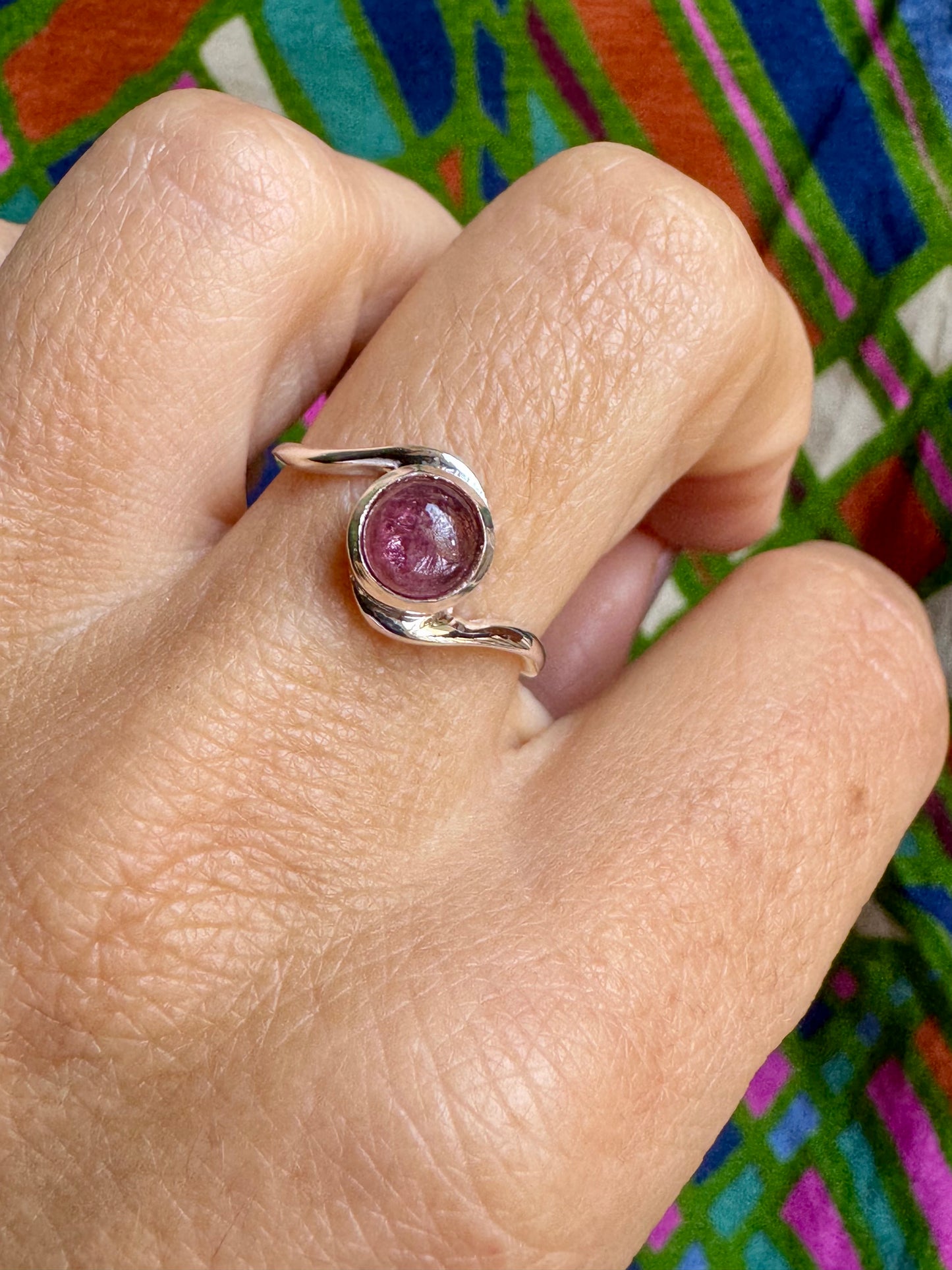 925 silver tourmaline ring size 16 - TA44