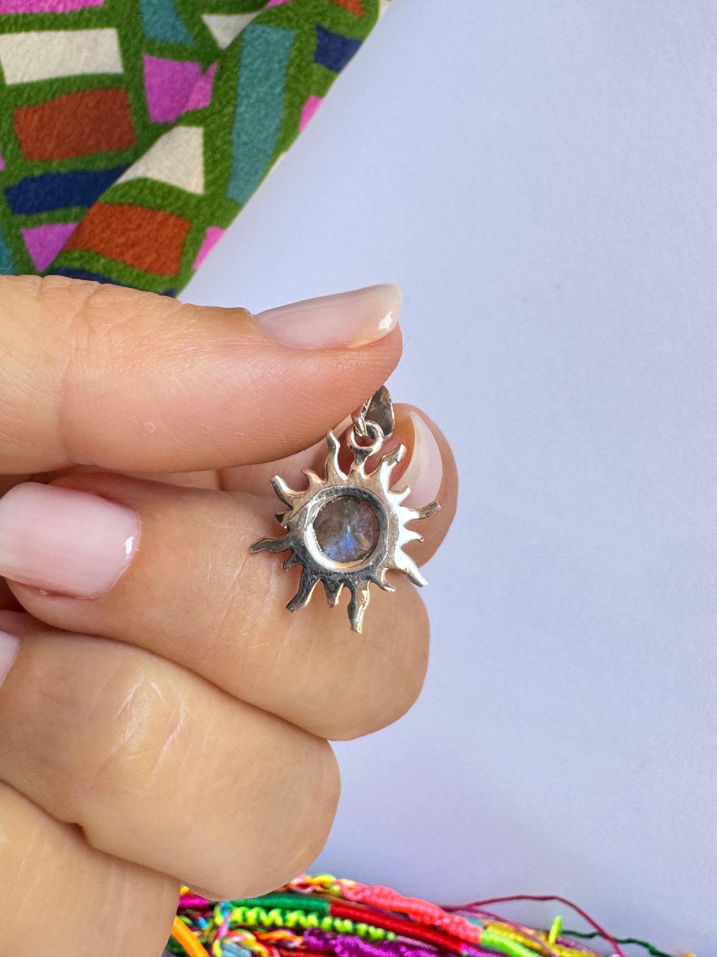 Ciondolo pendente argento 925 labradorite 34K