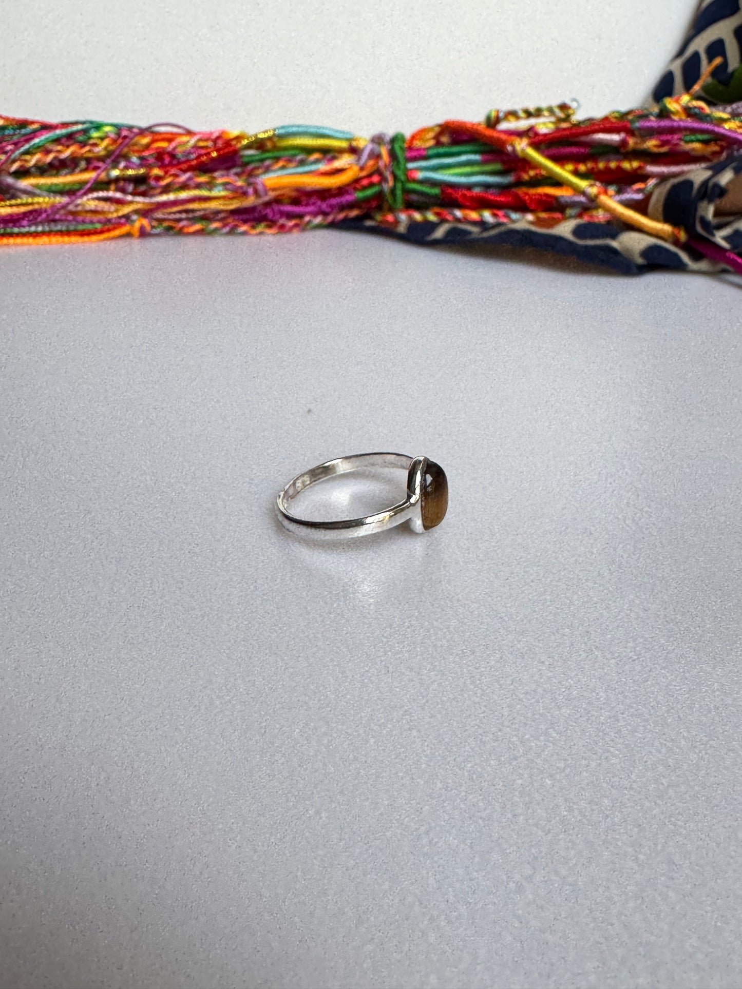 Anello argento 925 occhio di tigre misura 11 M19