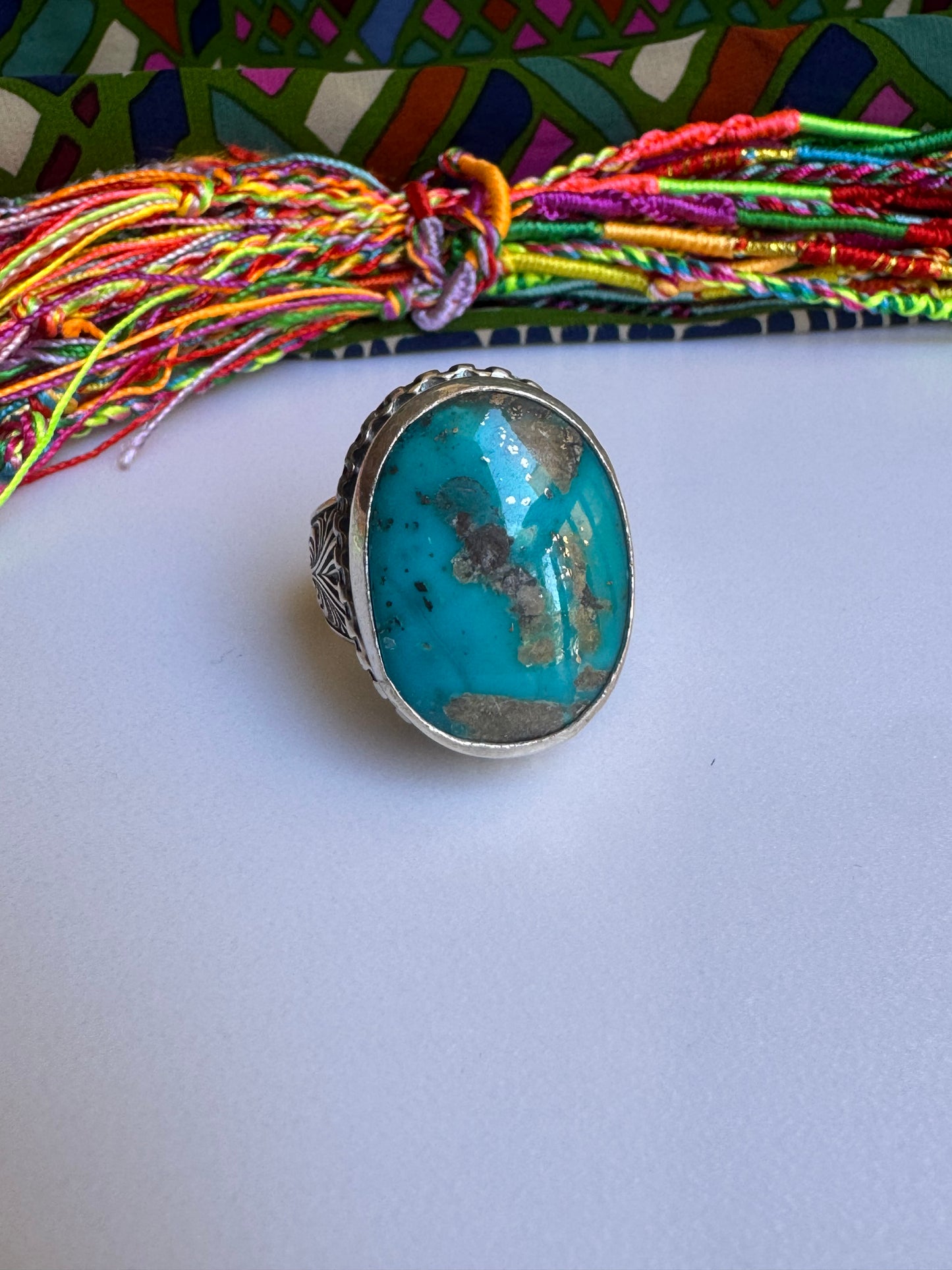 925 silver copper turquoise ring size 29/30 G51