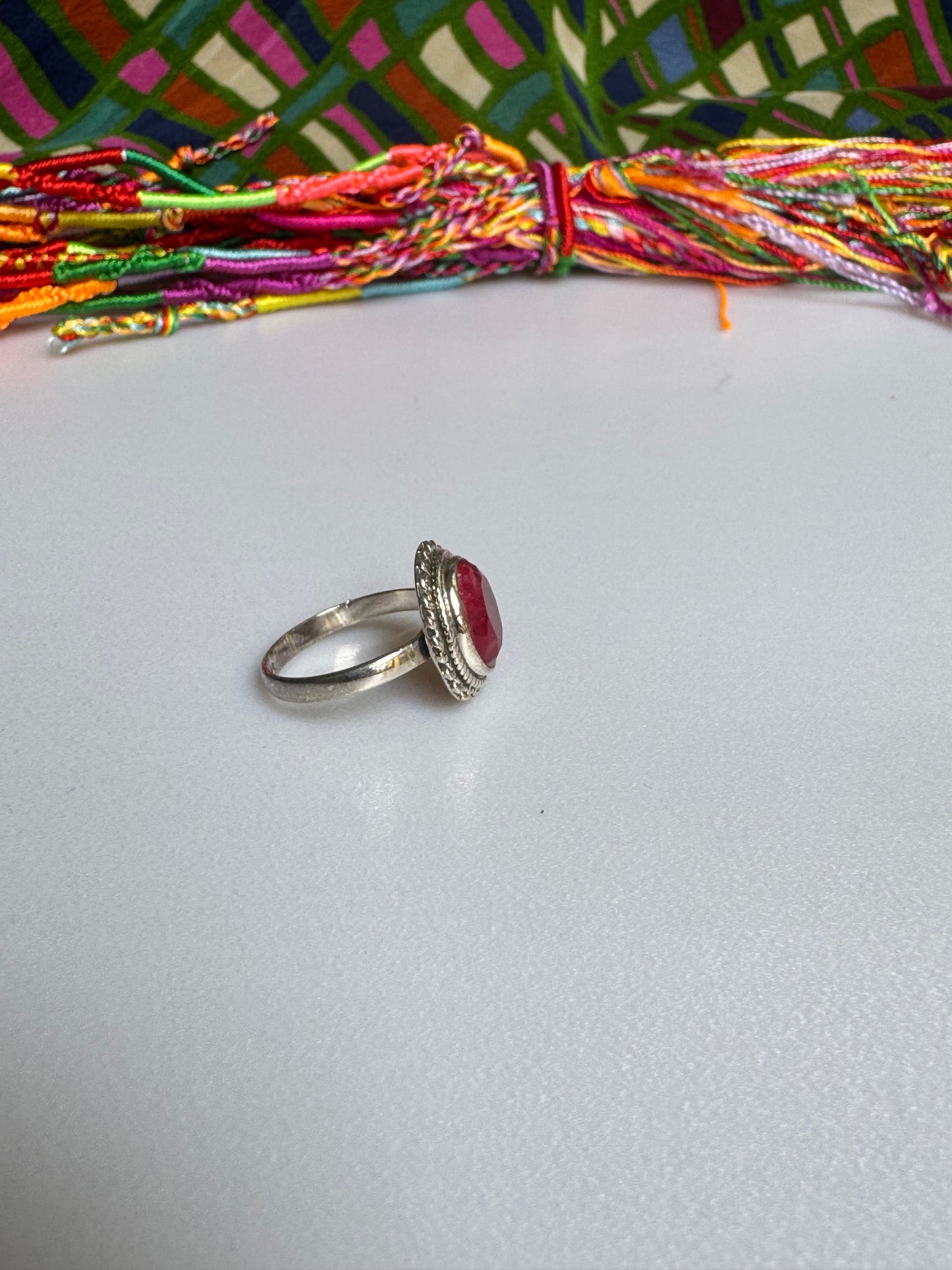 Anello argento 925 radice di rubino misura 15 - 20AM