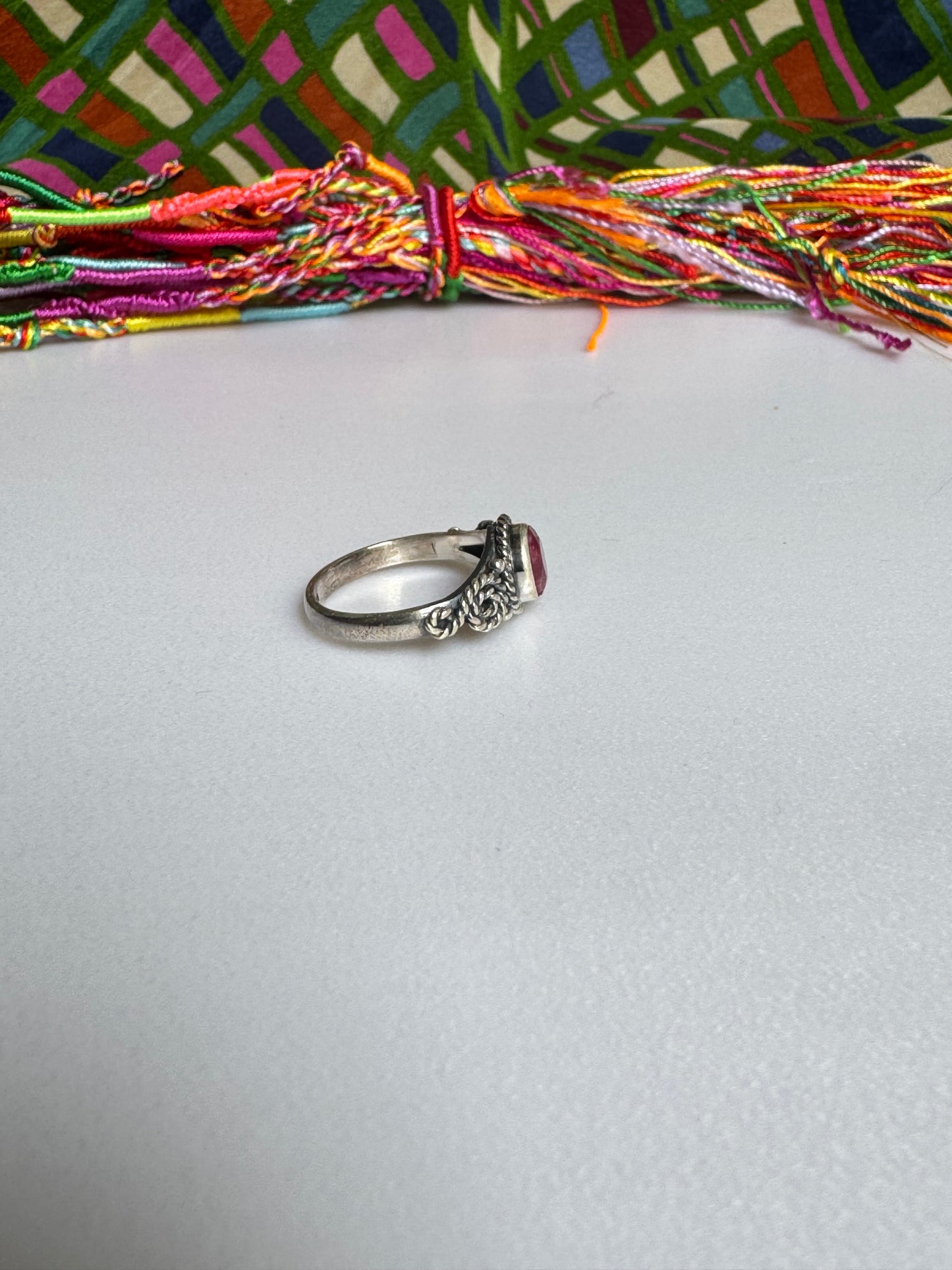 Anello argento 925 radice di rubino misura 18 - 12AM