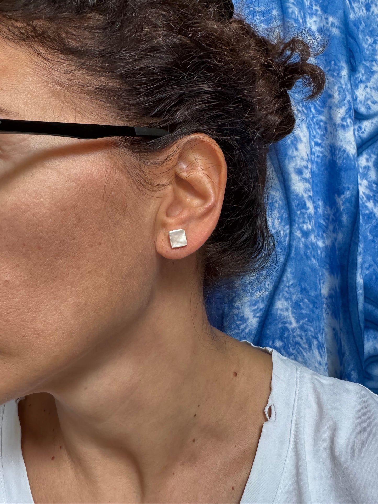 Orecchini lobo argento 925 madreperla