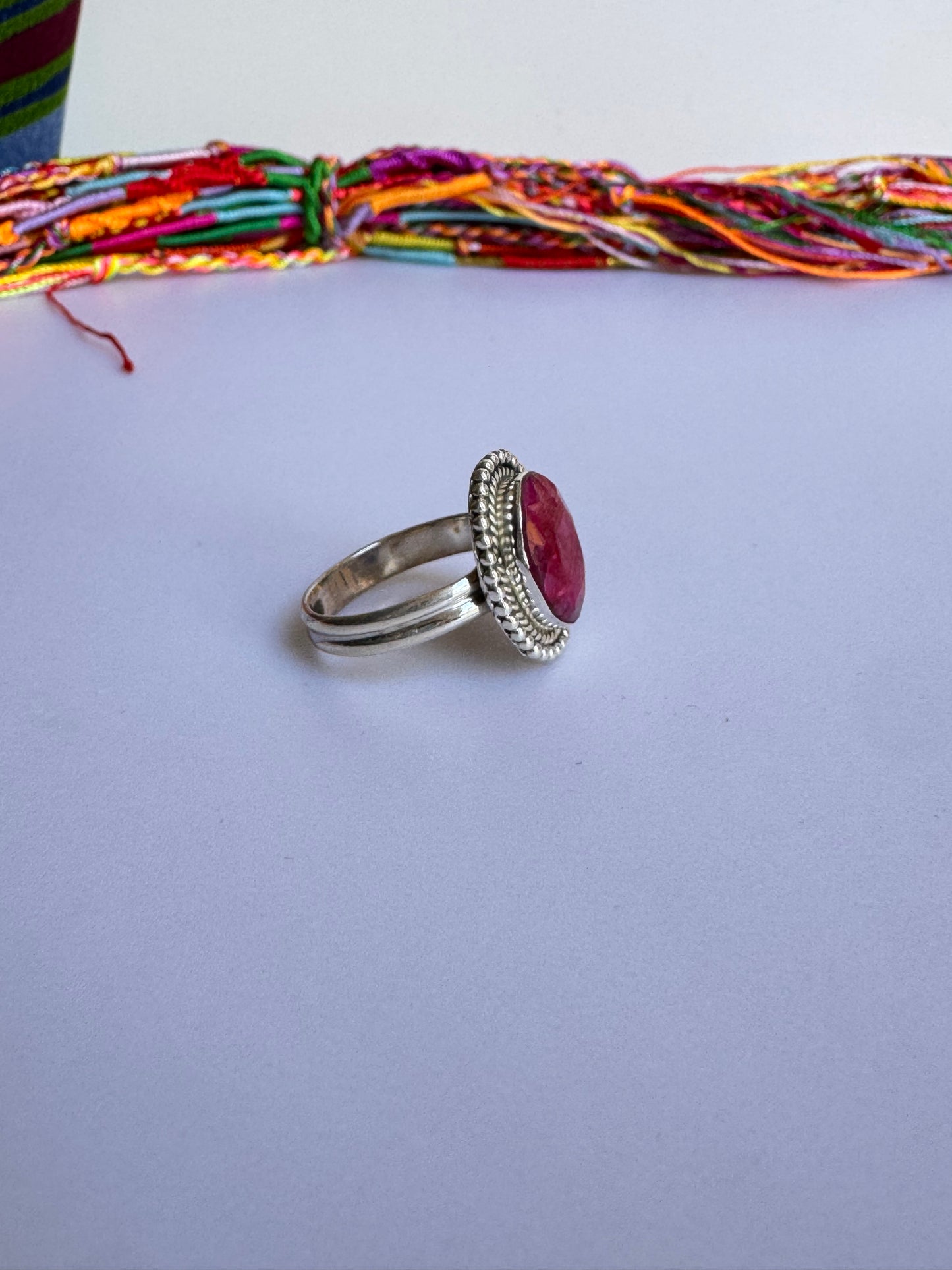 Anello argento 925 radice di rubino misura 23/24 M2