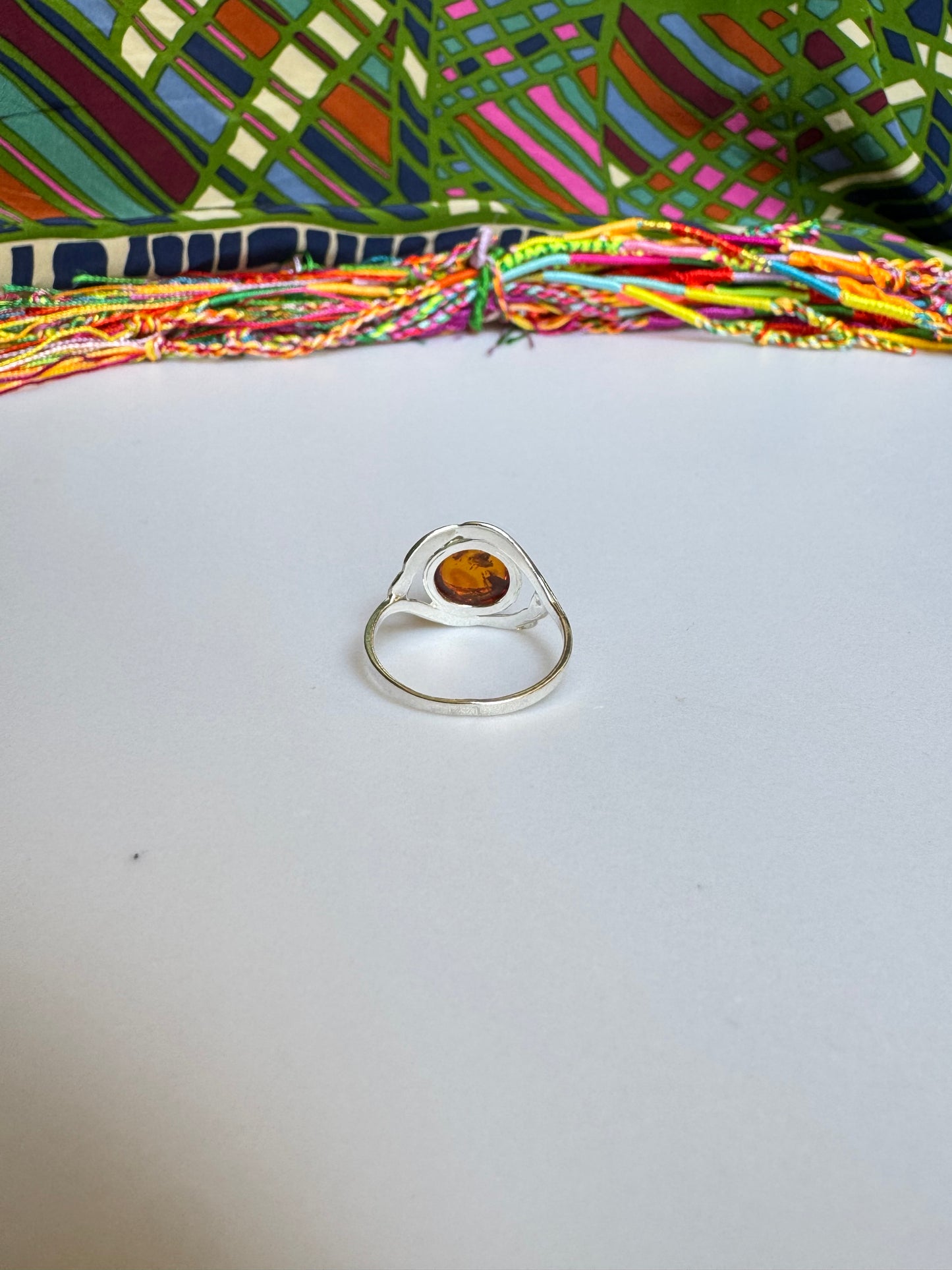 925 silver amber ring size 21 - 22 38A