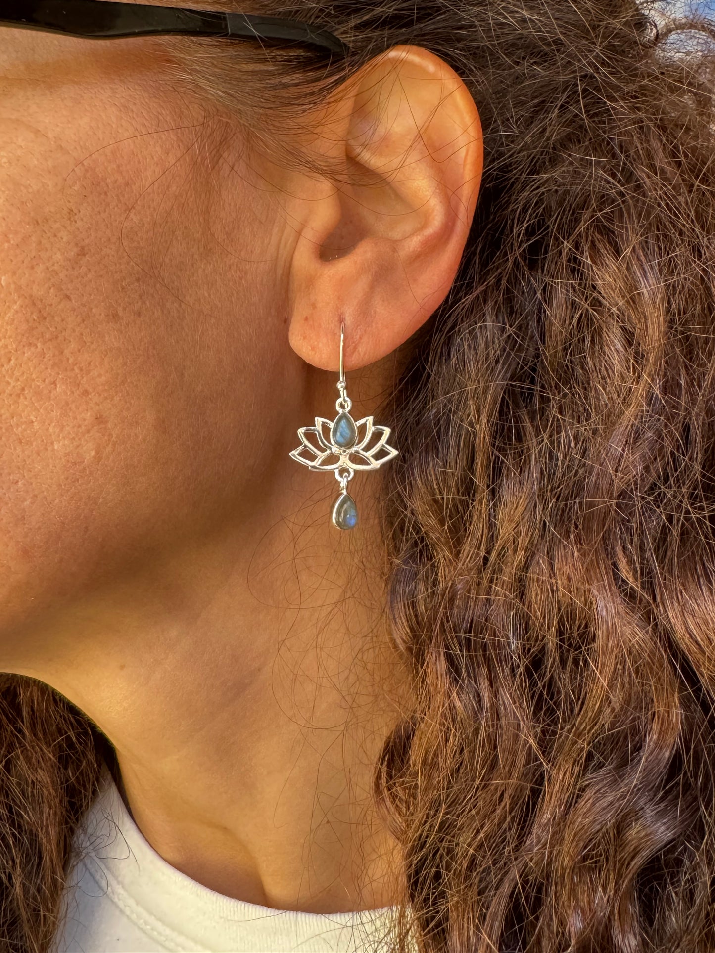 Orecchini argento 925 labradorite D36