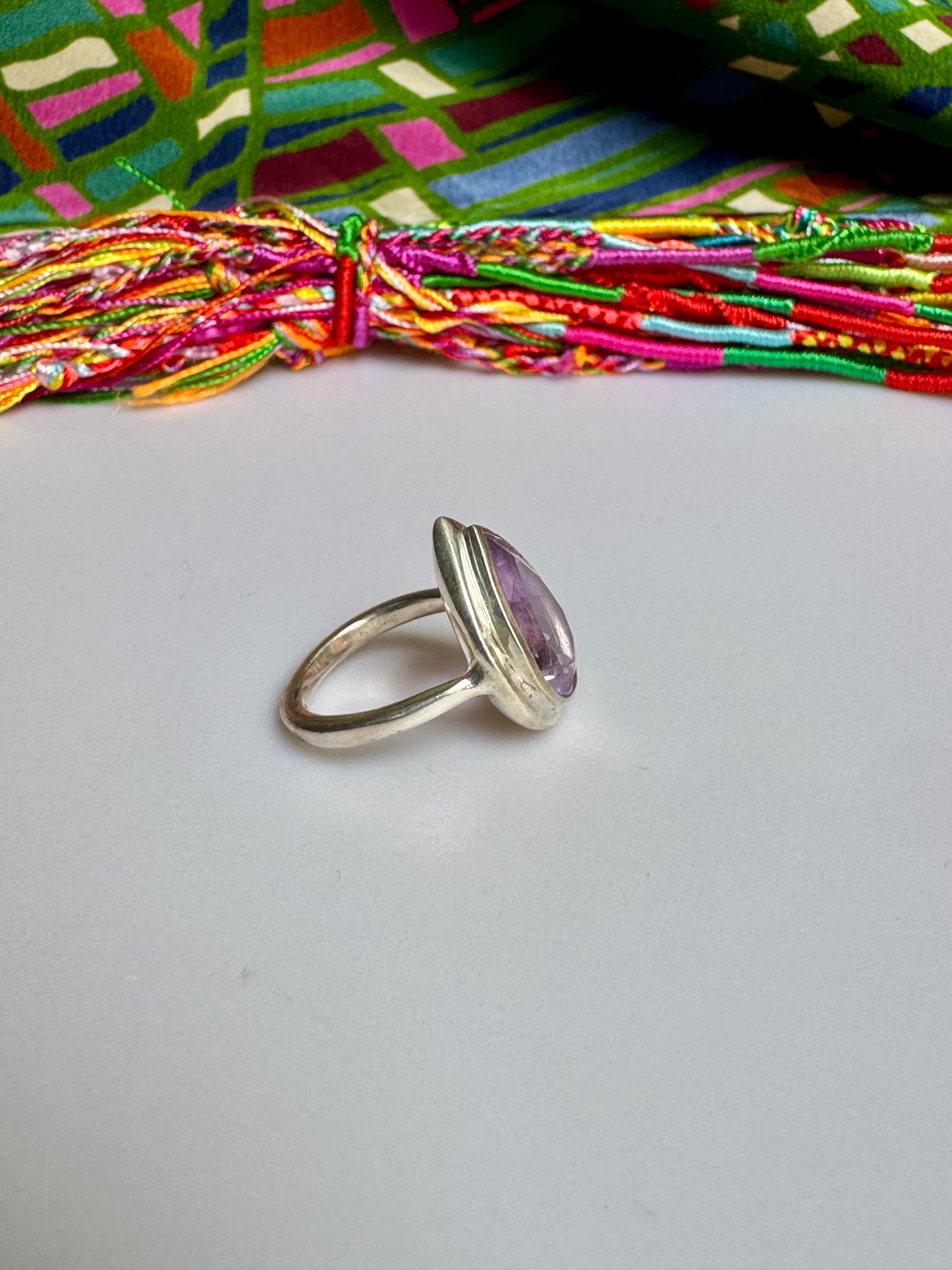 925 silver amethyst ring size 20 - 7A