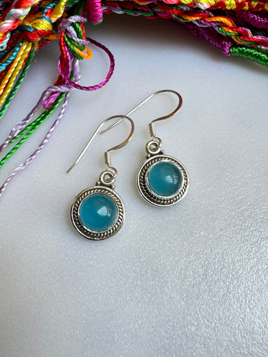 925 chalcedony silver earrings