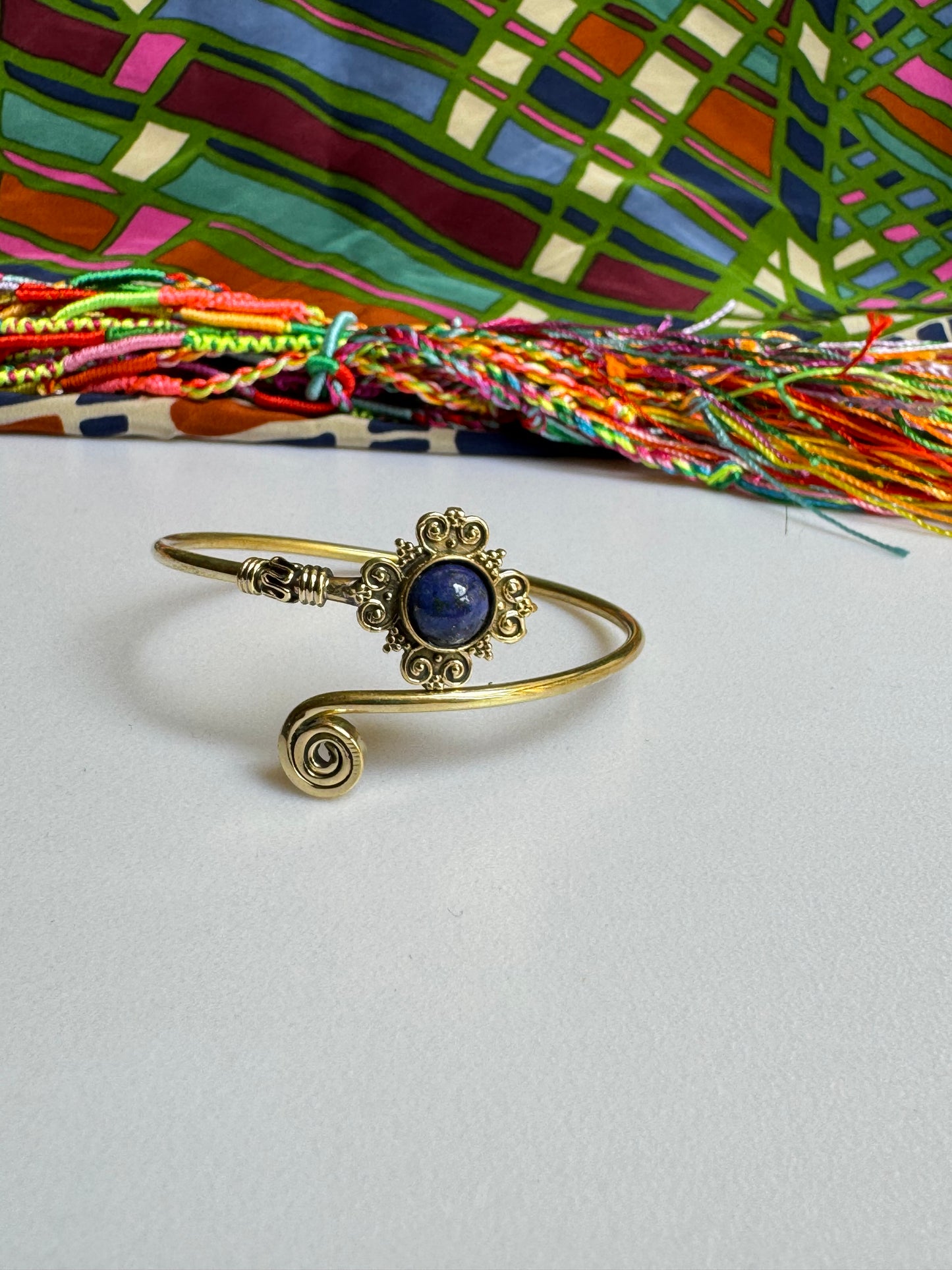 Golden lapis boho bracelet