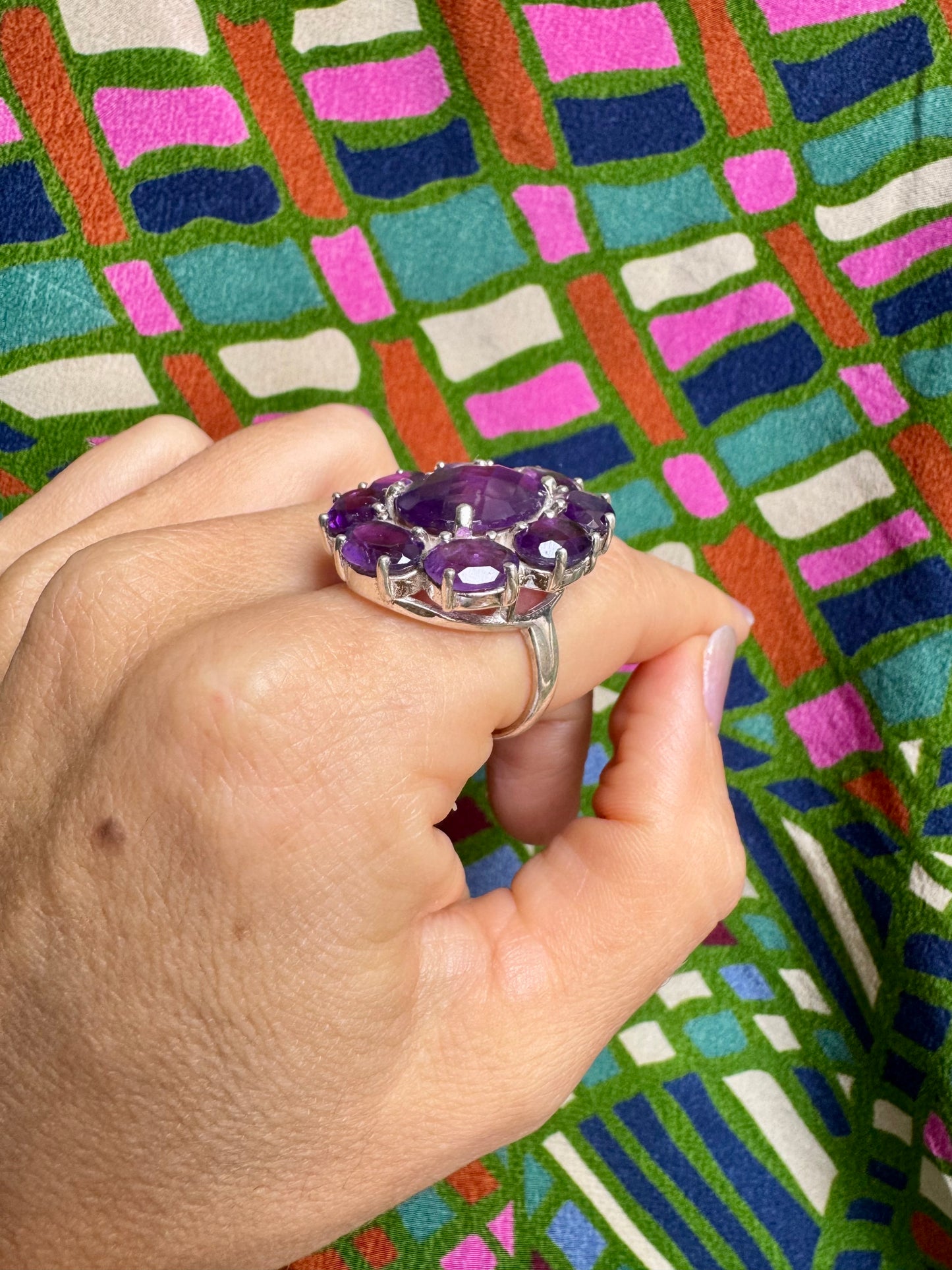 925 silver amethyst ring size 18 - 8A