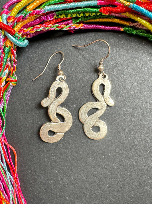 Zamak stylized snake earrings